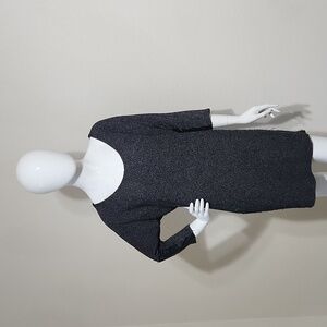 Nation LTD Grey Relaxed Marled Tunic Dress With Faux Leather Stripes Size S